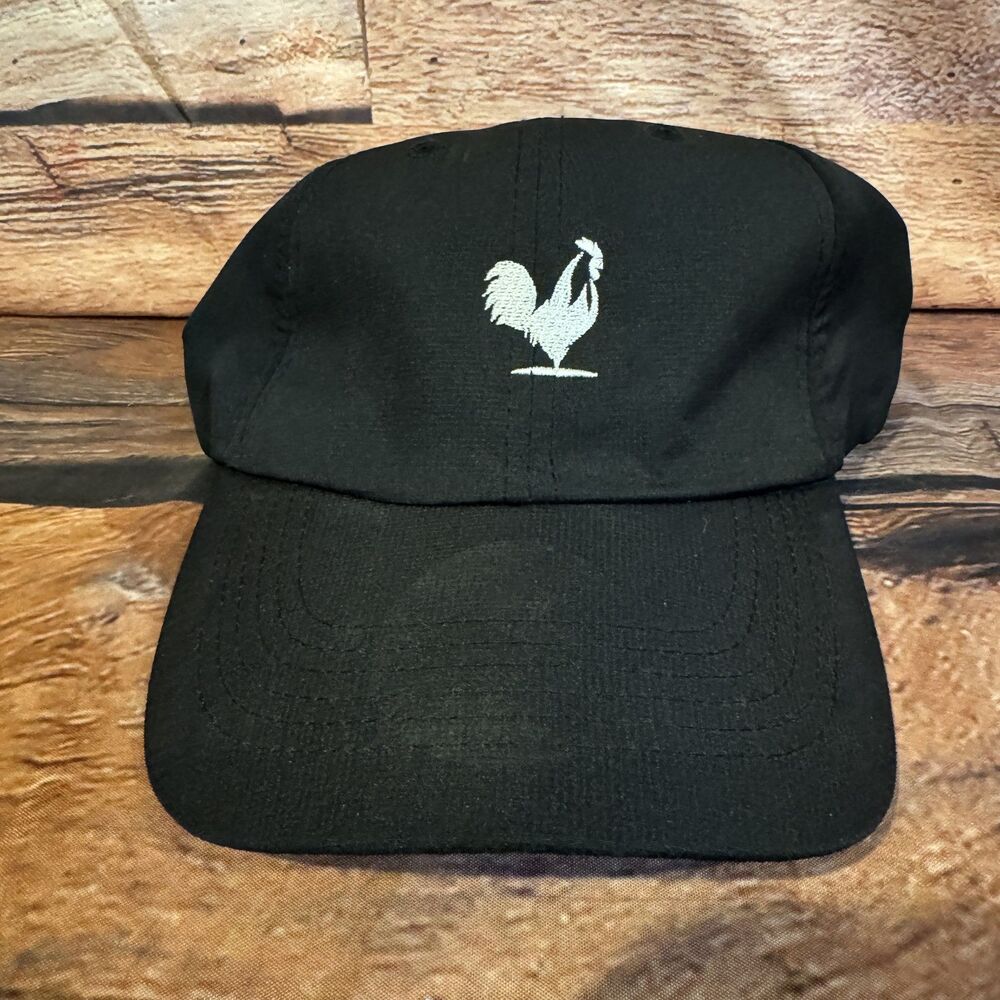 Imperial Men's Black Rooster Embroidered Performance Baseball Cap Hat One Size